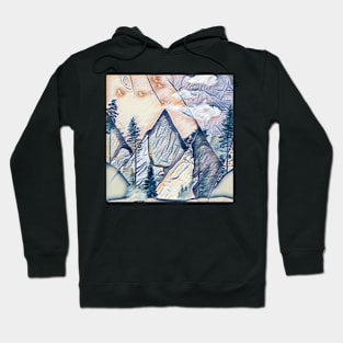 mountain forest abstract pastel painting Hoodie